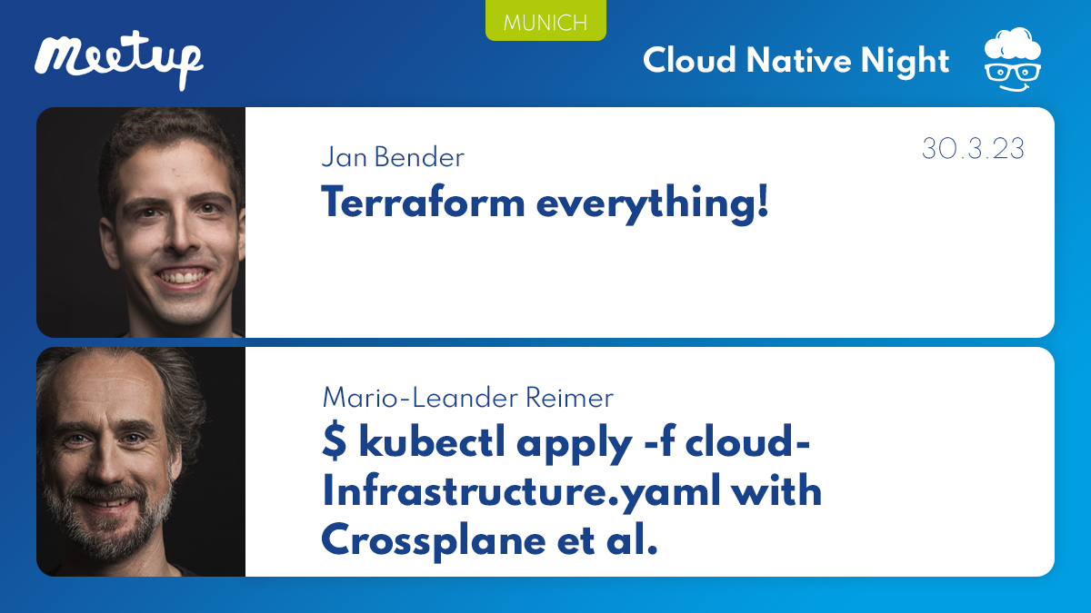 qaware's tweet image. Do you know how to extend #Terraform to your needs? And are you interested in building true self-service platforms using #k8s operators? Join our #cloudnativenerd-s @LeanderReimer &amp;amp; Jan Bender on March 30th! 🔜 bit.ly/3h3o9HJ
#cloudnative #meetup #Crossplane