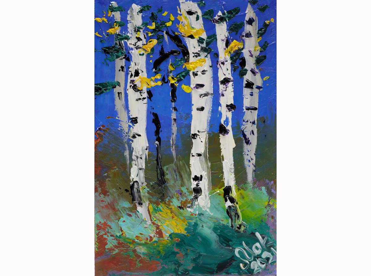 Birch Tree Oil Painting Aspen Tree Original Art Small Impasto Oil Painting 6x4'' by Nataly Mak https://t.co/pEZ6blxuce #kitchendining #impressionist #horizontal #plantstrees #countryfarmhouse #green #unframed #blue #christmas https://t.co/giVUj4C00Q