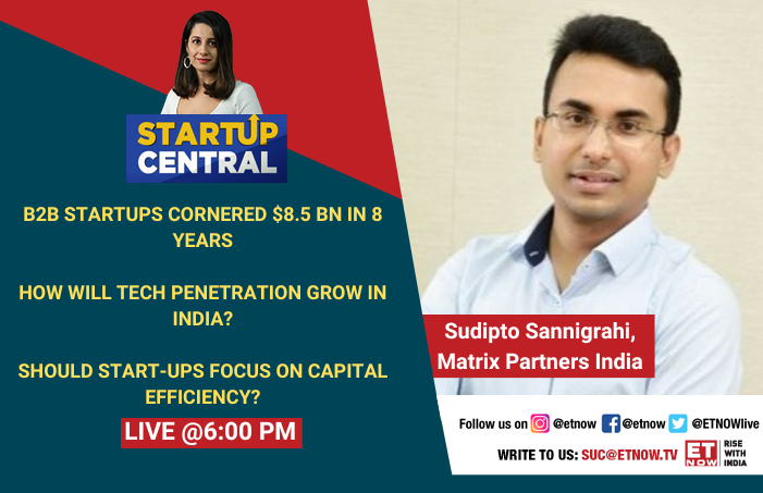 ETNOWlive's tweet photo. #StartUpCentral | B2B startups in focus 

Sudipto Sannigrahi of Matrix Partners India speaks about startup capital, funding, reach of technology in India and more

Tune in to the show at 6 PM

@avannedubash @sannigrahis @matrixindiavc #startups https://t.co/XNhYtxPwUO