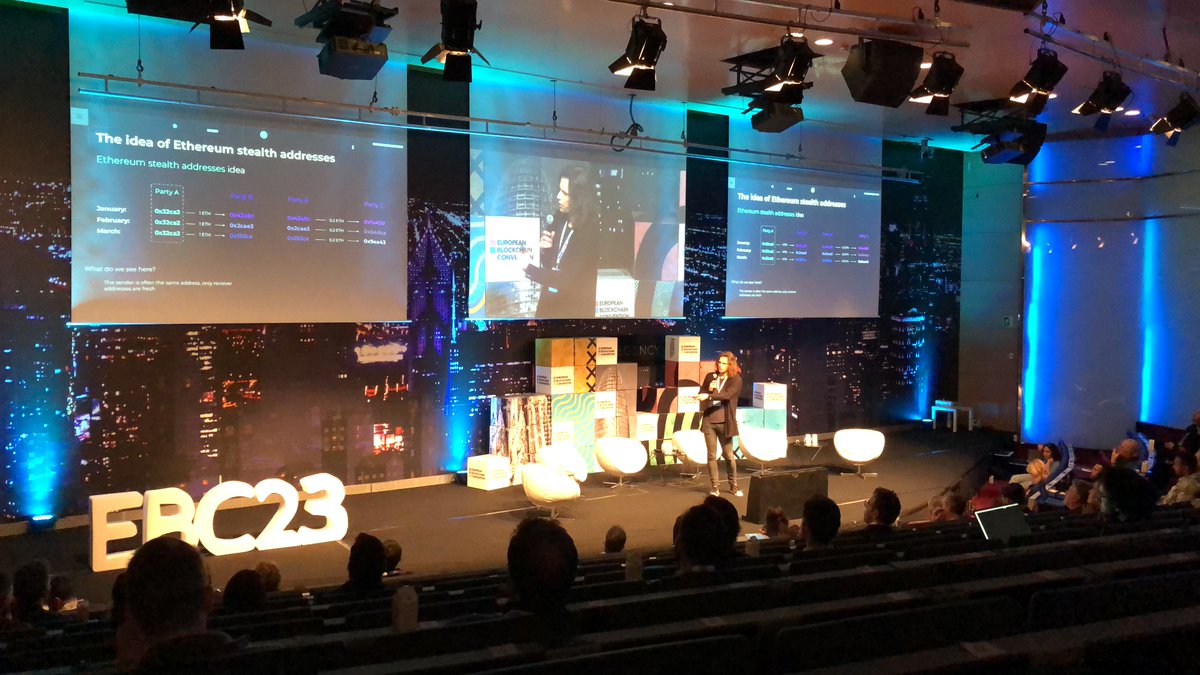 Excited to be participating in the second day of the #EBC23 event! Right now, I'm engaged in an interesting talk by <a href="/AdamGagol/">Adam Gągol</a>  from AlephZero on "How to design privacy protocols that black hats will not use". #security #blockchain