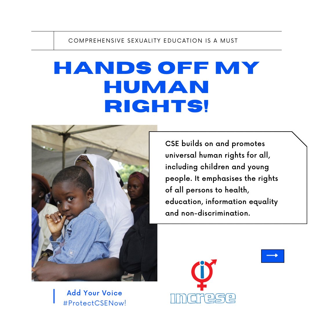 Increse_Nig's tweet photo. 📢📢📢Hands Off My Human Rights! Access to comprehensive sexuality information is crucial for health and rights of adolescents and young persons, denying them of this nothing short of an injustice📢📢📢

#cse #sexeducationglobal #humanrights #srhr #feminism https://t.co/m599SOrO8D