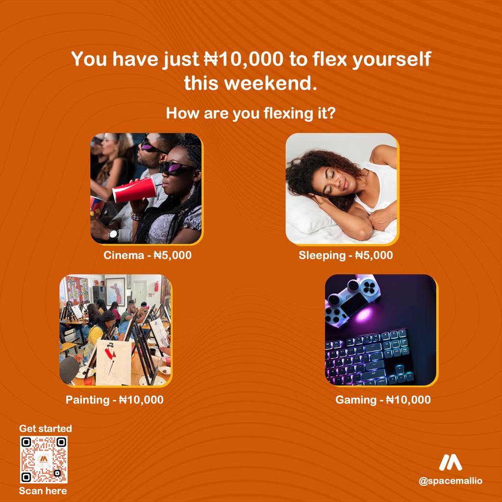 spacemallio's tweet photo. Happy Friday Business Owners💃💃💃
If you are given ₦10,000 to flex yourself this weekend, how will you spend it? 🤔🤔
Share your response I'm the comment section below👇🏽
#tgif #spacemall #17thofFebruary https://t.co/LsdVC3k85a