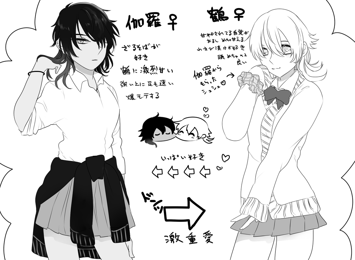 女体化♀女子高生くりつる 