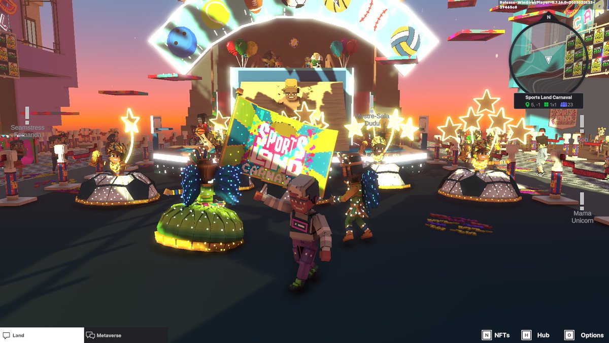 iOnesnowball's tweet photo. @TheSandboxGame @hermitcrabgame Celebrating the Carnival in the SportsLand experience by @hermitcrabgame ! 🥳 https://t.co/AziEqBgpi5