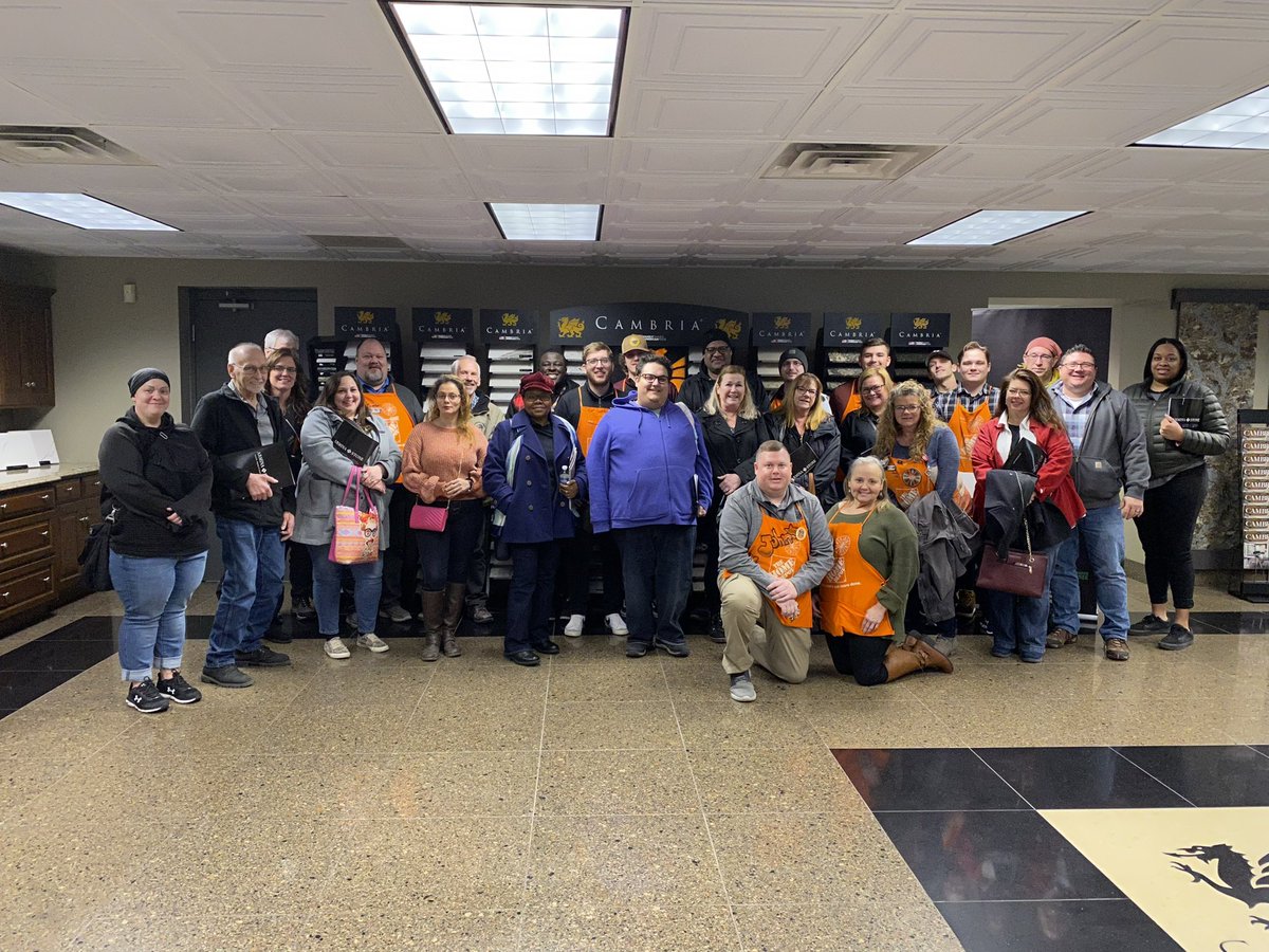 The final rockstar group of Home Depot KD’s and Associates to visit our Cleveland Cambria Fab Shop. We have had almost 200 associates from every Cleveland area store visit to tour and learn more about Cambria. I have never met a group more eager to learn! #wearecambria
