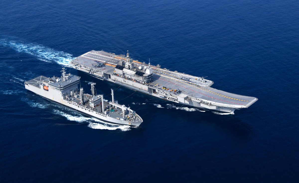 NewsIADN's tweet image. #R11 INS VIKRANT continues it's certification activities

Flight operations of #Mig29K, #Seaking and #Ka31 continues. Replenishment at sea to extend its range conducted.

R11 will soon return to get its #LRSAM and #MFSTAR fitment.

#IADN