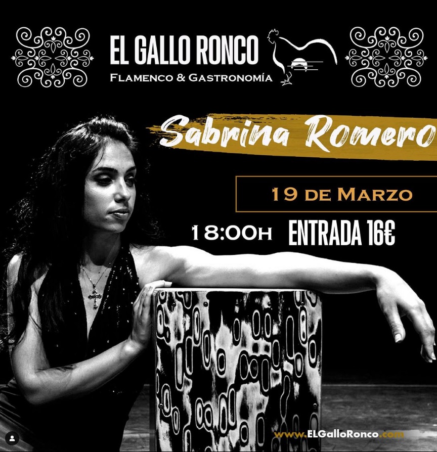 FlamencoOne's tweet photo. El próximo 19 de #marzo por el #DiadelPadre actuará #SabrinaRomero en #ElGalloRoncoFlamenco de #Malaga. Puedes hacer tu #reserva de #ticket aquí:  https://t.co/MagIBJEGcR https://t.co/mUWGsRiqGr