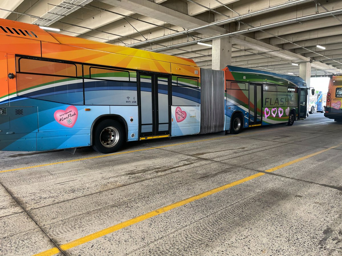 MCDOTNow's tweet photo. #LoveFlash and we're having fun doing it. We've got some really cool lights running on the US 29 buses throughout February. It's a great time to try out the line. Learn more➡️https://t.co/Qb6pip9aux https://t.co/dki2Wyi6e3