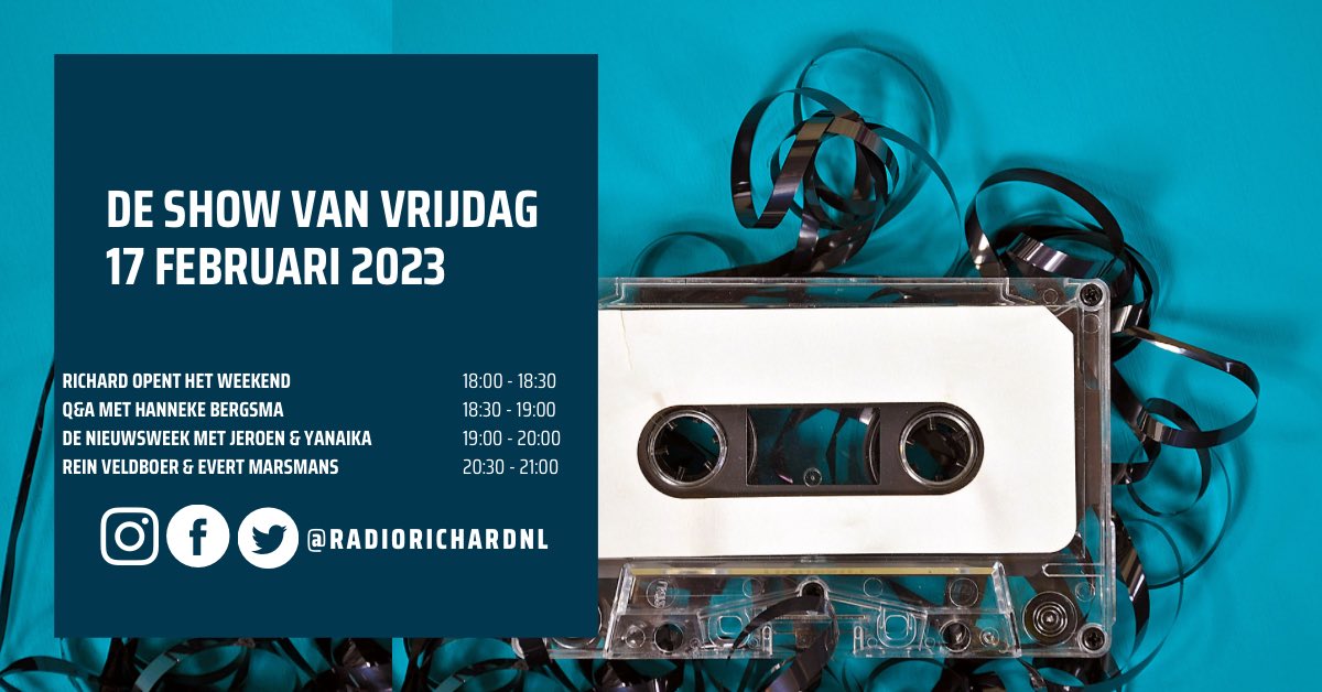 Vanavond zijn wij er weer met een gloednieuwe show! 🚀 We praten over de afgelopen nieuwsweek en de Q&amp;A is deze week met Hanneke Bergsma! 

Muziek is er van o.a <a href="/aballadeerhere/">aballadeer</a>, Gangs of Kin, PJ Morton &amp; <a href="/DeWolffMusic/">DeWolff</a> 🎸

#radio #talkshow #regionoordkop