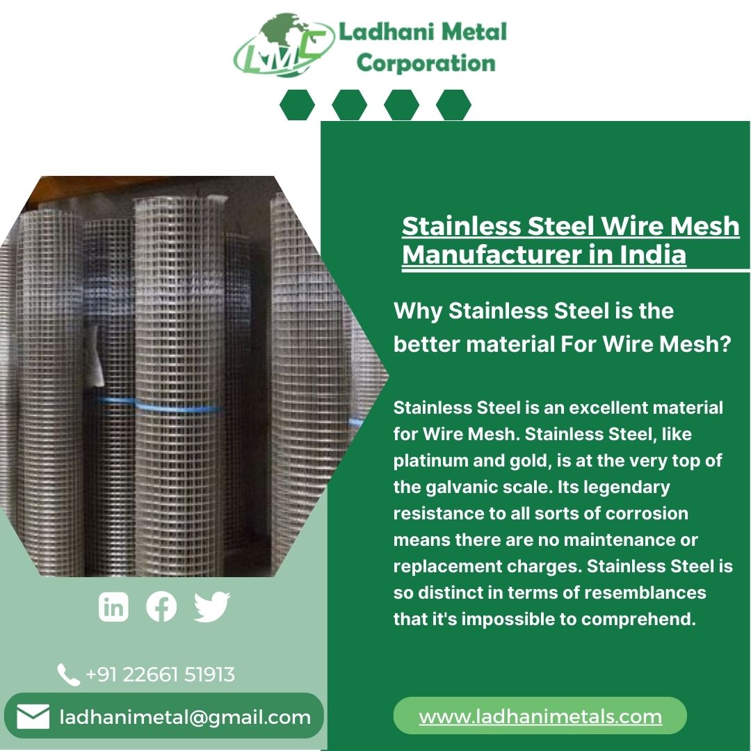 LadhaniMetals's tweet image. Ladhani Metal Corporation is one of the leading Stainless Steel Wire Mesh Manufacturer, Supplier, Stockists &amp;amp; Exporter in India.
Source: ladhanimetals.com/stainless-stee…
#wiremesh #sswire #wiremeshmanufacturer