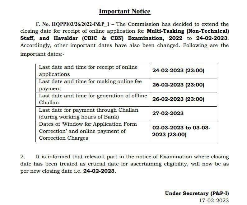 Uniraj_Jaipur's tweet image. SSC MTS Exam Form अंतिम तिथि बढ़ा दी गई है....
ऑनलाइन आवेदन की अंतिम तिथि 24 फरवरी 2023 तक...
#SSCMTS