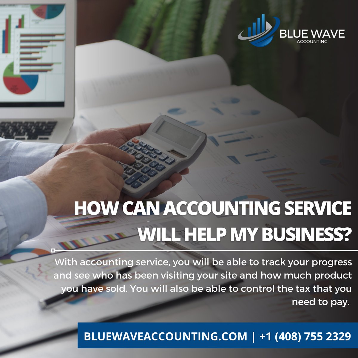 With accounting service, you will be able to track your progress and see who has been visiting your site and how much product you have sold. 

#business #bookkeeping #accountingservices #bookkeepers #US #bluwaveaccounting