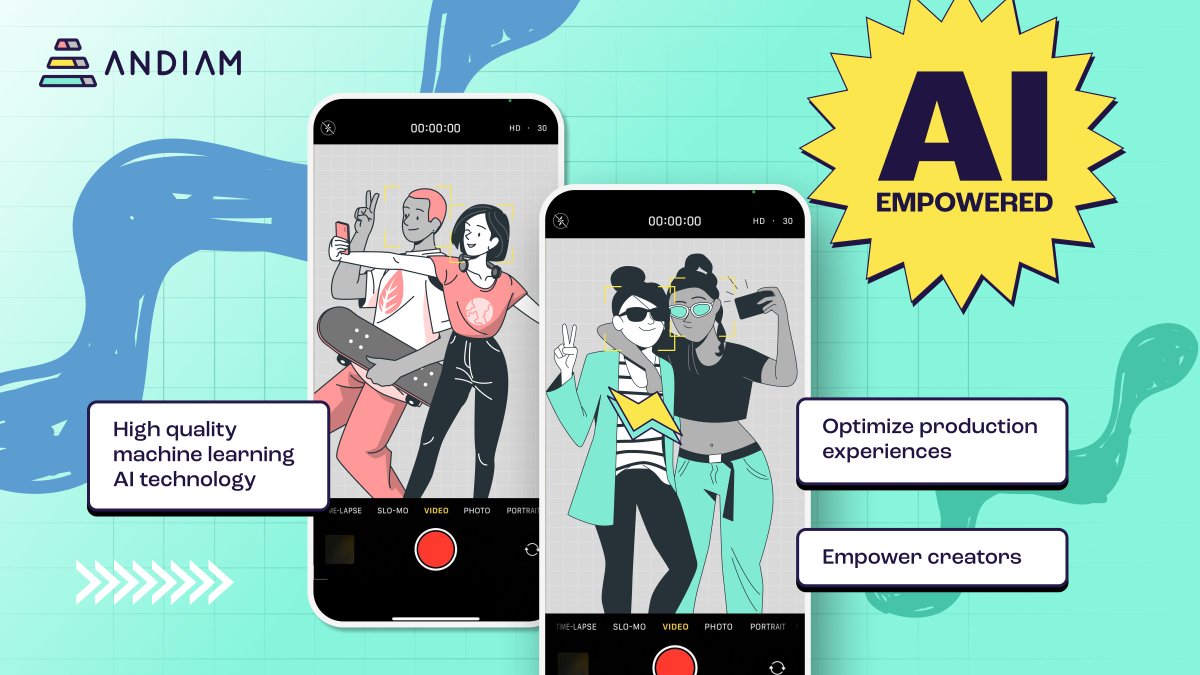andiamofficial's tweet photo. Goodbye to the days of mediocre production experiences and hi to high-quality content, #Andiam style!💥 

With our machine learning #AI technology, we empower 99% of creators with limited experience in filmmaking🎥 

No more stress &amp; frustration, just pure creative freedom🎬 https://t.co/uekOXN4saw