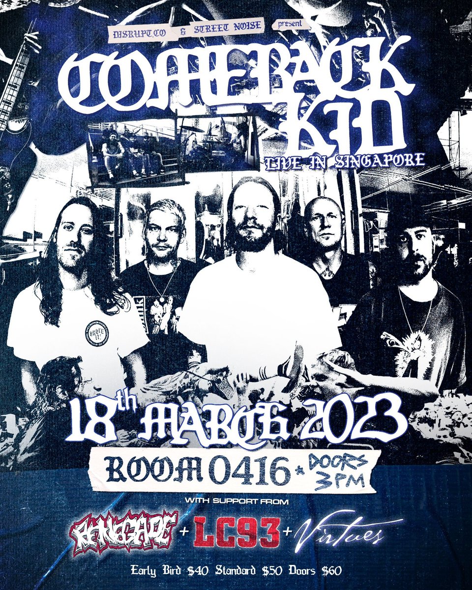 The boys at <a href="/cbktweets/">Comeback Kid</a> are finally making their comeback to Singapore! We’re stoked to announce that we’ll be opening for them alongside our good friends. We’ll be playing some of our older (and heavier) materials.

eventbrite.sg/e/comeback-kid…