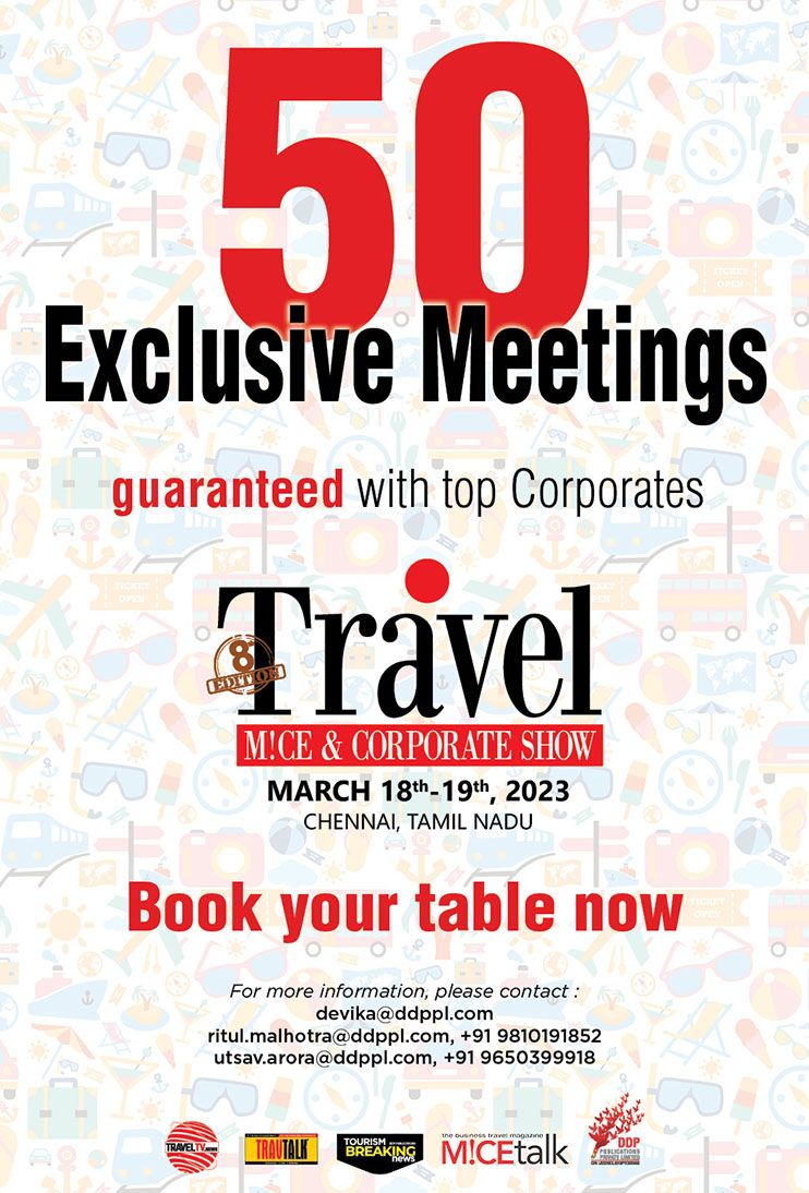 Dear Trade Partners,

Meet quality corporate buyers in one-on-one meetings by exhibiting at the Travel M!CE &amp; Corporate Show on March 18th-19th 2023 in Chennai
 
For more information, please contact :

ritul.malhotra@ddppl.com
+91 9810191852
utsav.arora@ddppl.com
+91 9650399918