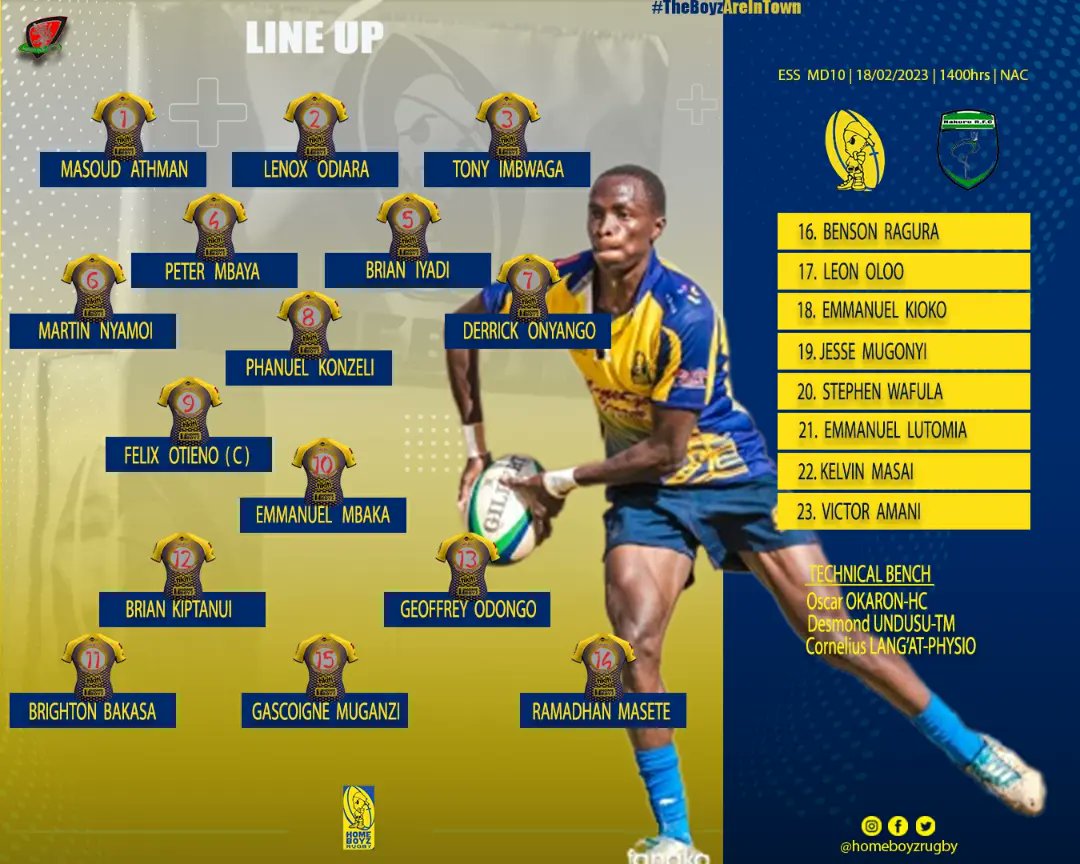 The squad named to face @nakururugby on Saturday. Come on down to Nakuru Athletic Club and support our boyz at 2pm and 4pm!🔥👍🏽 #TheBoyzAreInTown #HBRvNAK