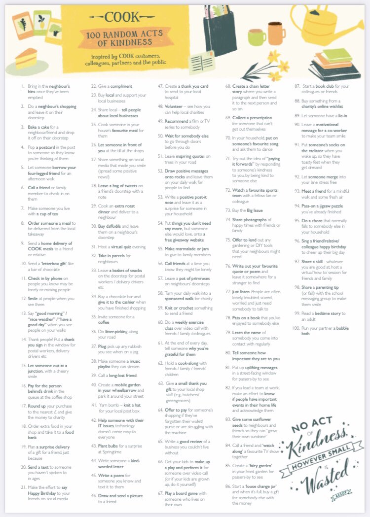 debbie_garden's tweet photo. Loved getting this list this morning, courtesy of the lovely people of @theCOOKkitchen #randomactofkindnessday https://t.co/unrjBY7r0u