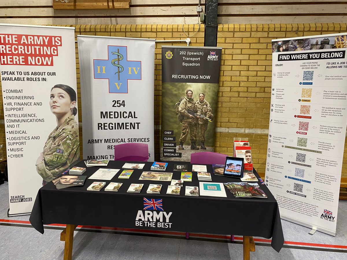 202 (Ipswich) Sqn are today at the <a href="/jcartlidgemp/">James Cartlidge MP 🇬🇧 🇺🇦</a> Recruitment Fair at Hadleigh Sports Centre. Interested in a role in the Army Reserve then pop along for a chat! #belonging <a href="/EastAngliaRFCA/">East Anglia RFCA</a> <a href="/EAEmployers/">EAEmployers</a>