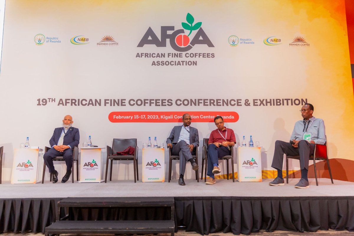 RwandAgriExport's tweet photo. We must carefully evaluate the opportunities and the challenges if we are to expand domestic coffee consumption in #Africa.

Mr. Amir Hamza, @Mbuchkins, Bosco Munga, @pkimaryo, and Abdullah Bagersh, members of our panel, present their in-depth analysis of that.

#AFCA2023 https://t.co/iS0mYBLBlF