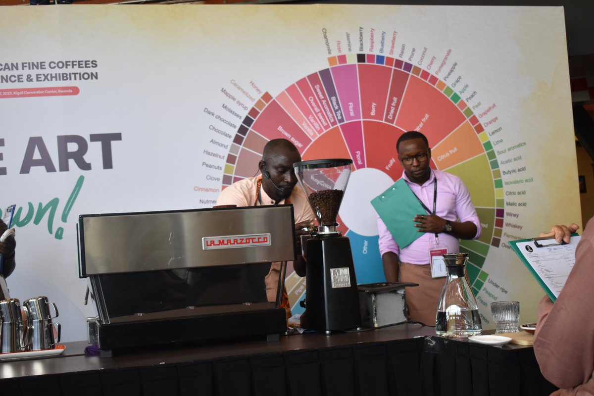 The #AFCA2023 Barista Championship is underway at the Kigali Convention Centre. Each competitor is expected to present a Cappuccino, Espresso and Signature drink under 15 minutes.  An exciting event with amazing stories. If you want to be inspired, join us. 