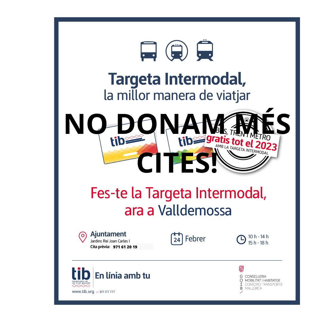 Bondia, hem acabat hores, no donam més cites! Esteim cercant alternatives!