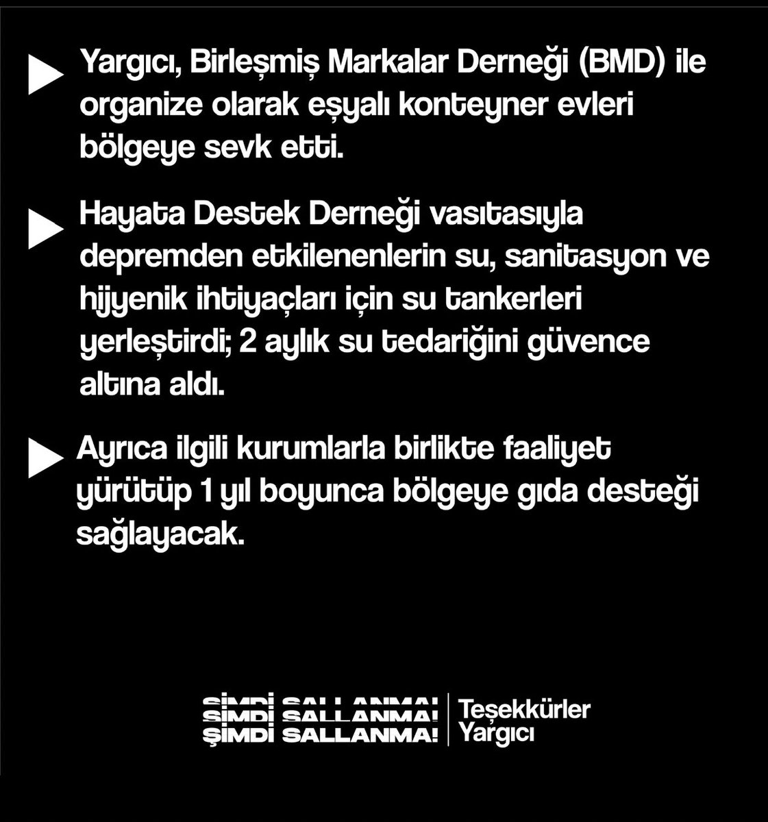 simdisallanma's tweet photo. Ülkemizin en çok ihtiyacı olduğu günlerde yanımızda olduğunuz için teşekkür ederiz Yargıcı!
@YARGICI_TR https://t.co/BJTyndvtSJ