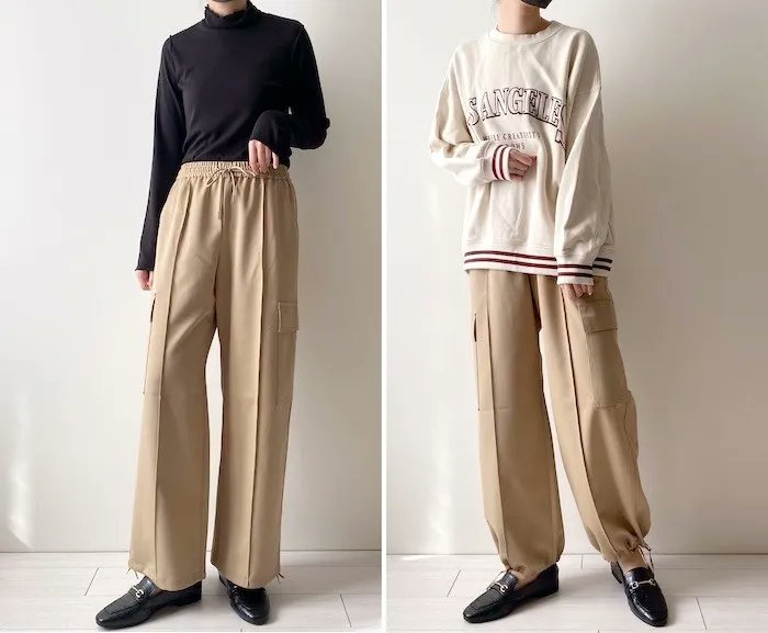 「【GU新作】体型カバーの天才…!脚が長く見える「楽ちんパンツ」ゆったりシルエット」|BuzzFeed Japanのイラスト