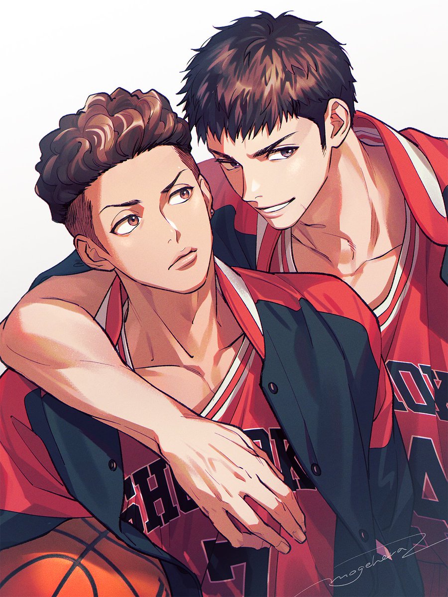 multiple boys 2boys male focus sportswear basketball brown hair basketball uniform  illustration images
