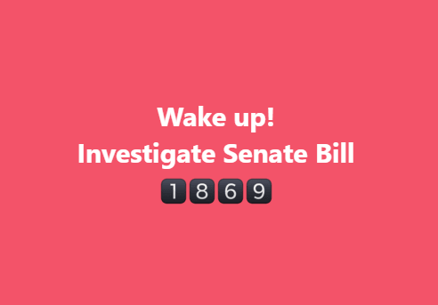 timliwanag's tweet photo. Wake up! Investigate Senate Bill 1️⃣8️⃣6️⃣9️⃣ https://t.co/Ze03Md6JX0 https://t.co/iU2P5BWdQ3