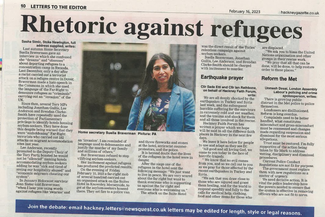 hackneysutr's tweet photo. " @SuellaBraverman #JonathanGullis, @LeeAndersonMP_ @Bren4Bassetlaw Clarke-Smith should be charged with incitement to murder #AsylumSeekers. " - @sashasimic on the #Knowsley riots.
#RefugeesWelcome
#M18
#RefugeesNeedHelp
#RwandaNotInMyName
#SolidaritywithRefugees
โ๐ฝโ๐พโ๐ฟ https://t.co/kR0CILpsD1