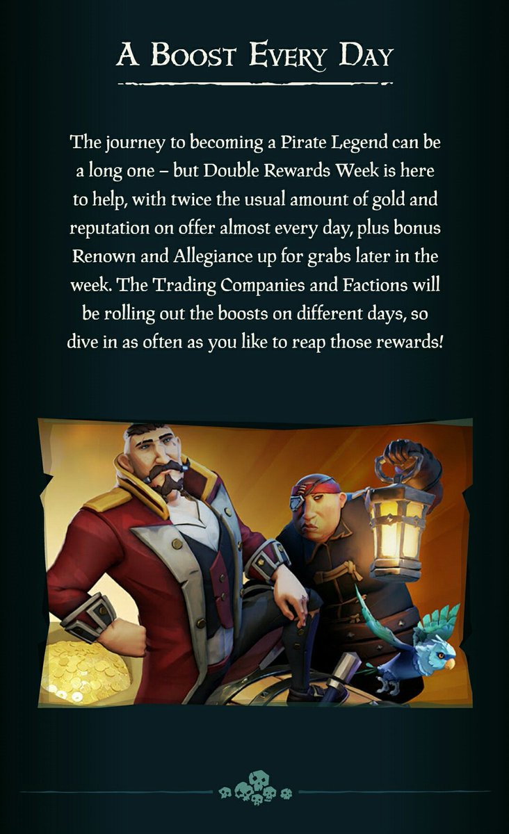 DreadedDripp's tweet photo. ๐ดโโ ๏ธ DOUBLE REWARDS WEEK ๐ดโโ ๏ธ
(A breakdown of days thread)
Feb 20th - Feb 27th ๐
(00:00 - 23:59 UTC)
Time to grab yourselves some monies! ๐ฐ
By graft or theft ๐
@SeaOfThieves @RareLtd #SoT23 #SeaOfThieves #GonnaBeRich https://t.co/GY27YVLtNw