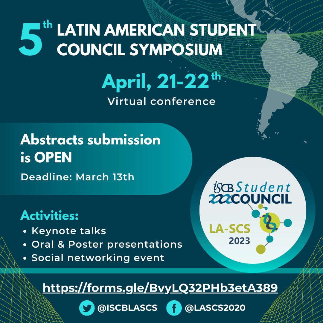 RSG_Venezuela's tweet image. Llegó el #viernes, un buen día para trabajar en tu resumen y enviarlo al #Lascs2023. Comparte tu investigacion en #bioinformatica en formato poster o charla.