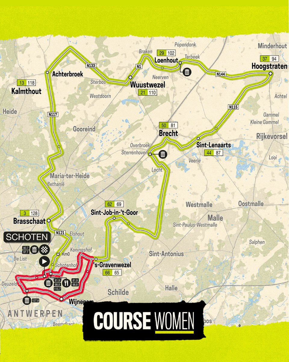 The route to <a href="/gemSchoten/">Gemeente Schoten</a>. 📍 #SP23 #SPmen #SPwomen