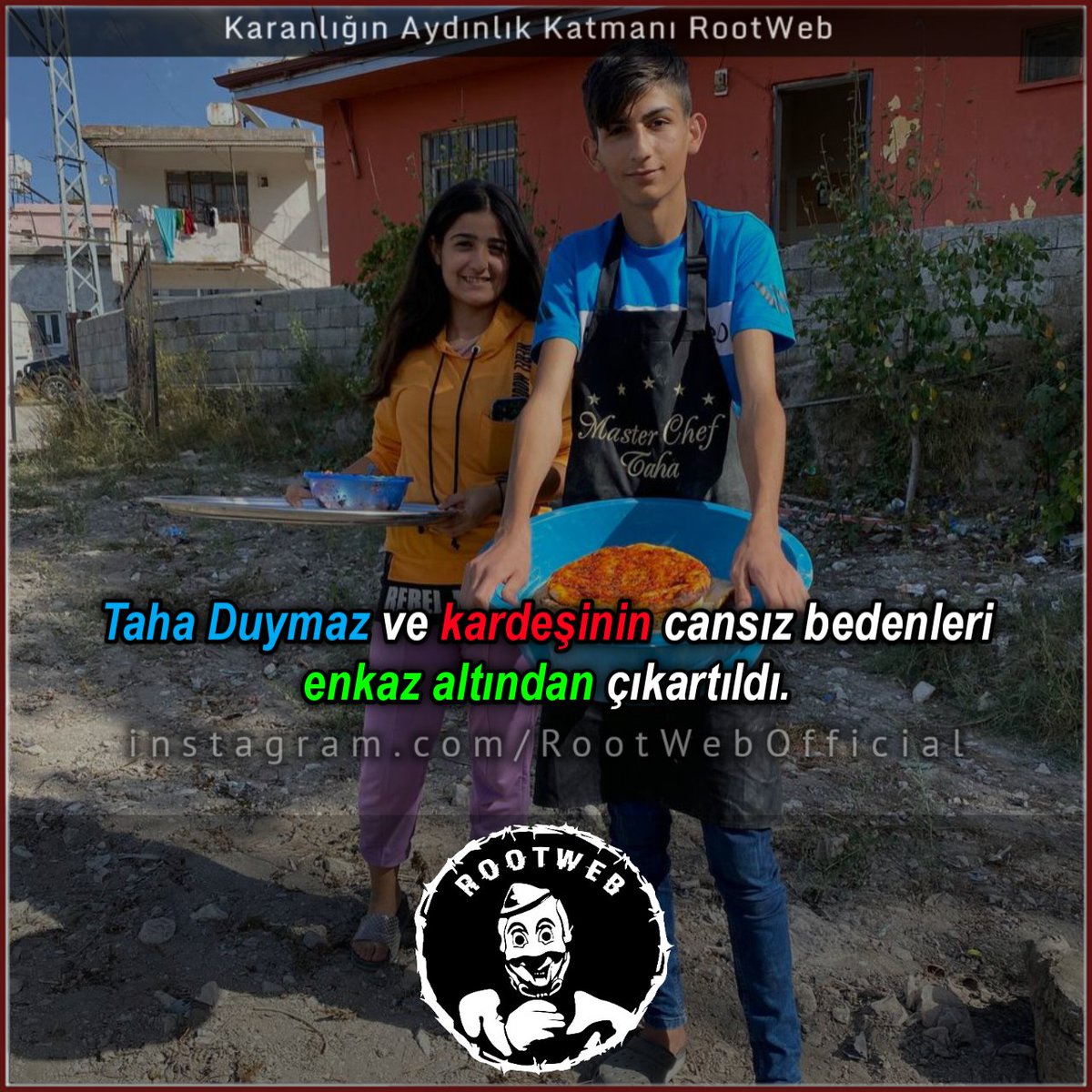 RootWebofficial's tweet photo. Taha Duymaz ve kardeşinin cansız bedenleri enkaz altından çıkartıldı.
#TürkiyeTekYürek #YeniÇamolukOtomotiv #OktayKaynarca #ArdaGüler #Kıvançtatlıtuğ #kuzeytekinoğlu #hülyaAvşar #50Milyon #Adam50 #Cengiz #Hala128 #dolar #TL #YTL
#TahaDuymaza #TahaDuymazaAcilYardım https://t.co/GZJ9krrkMy