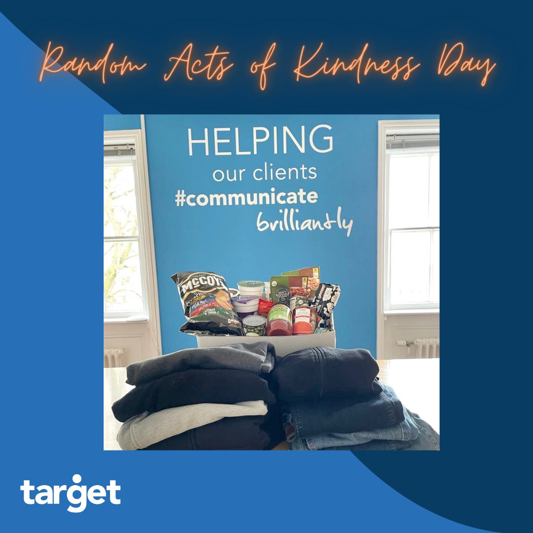 Target (@targetpr) on Twitter photo It's Random Acts of Kindness Day 💗
We've been collecting food items and clothes which we will be donating to <a href="/CheltOpenDoor/">Cheltenham Open Door</a> to support the amazing work they are doing.
Have you carried out a random act of kindness today?
#RandomActsOfKindess #Charity It's Random Acts of Kindness Day 💗
We've been collecting food items and clothes which we will be donating to <a href="/CheltOpenDoor/">Cheltenham Open Door</a> to support the amazing work they are doing.
Have you carried out a random act of kindness today?
#RandomActsOfKindess #Charity
