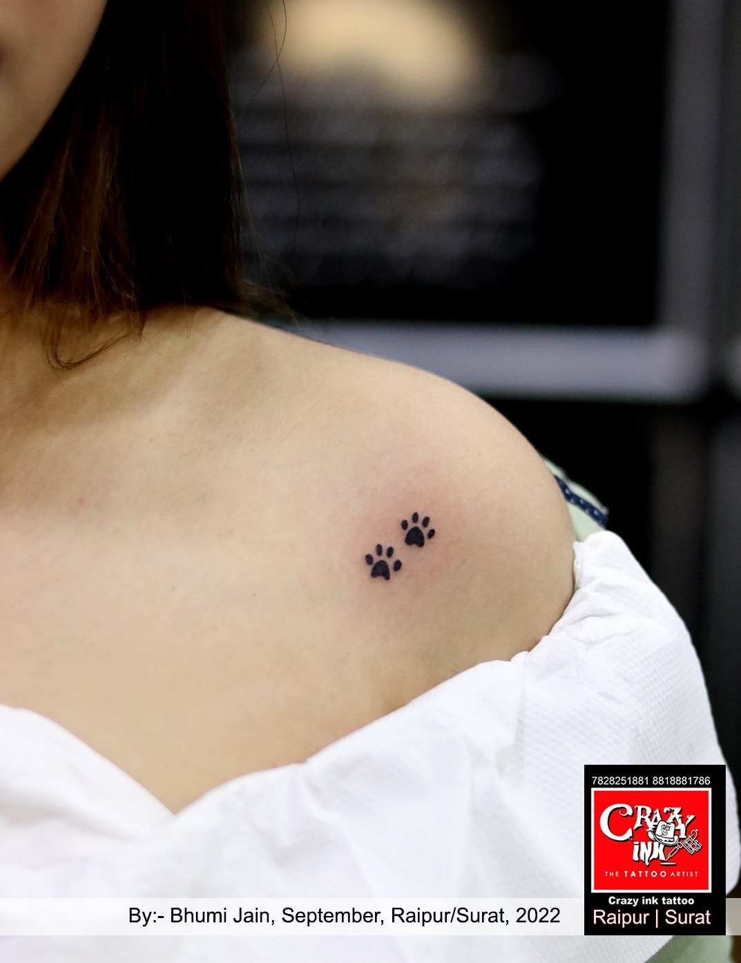 Crazy ink tattoo & Body piercing on X: "DOG FOOT PRINT TATTOO DESIGN By:-  tattoo artist, Bhumi Jain ..For more info visit...https://t.co/5mjcw5TYvD  https://t.co/eSEicgMwJn" / X