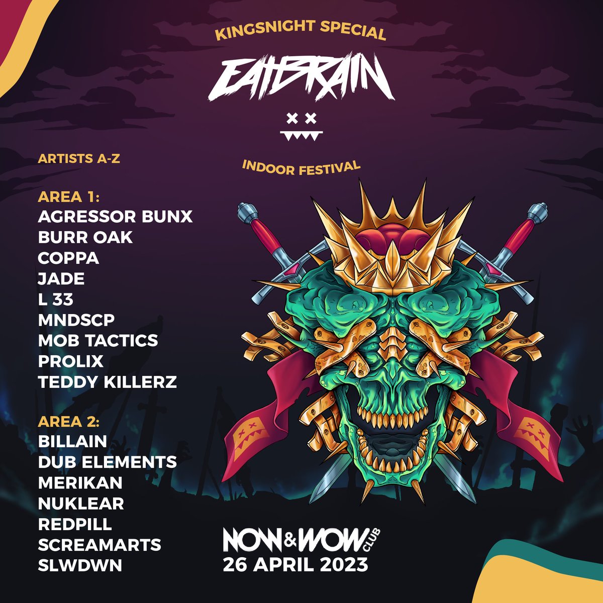 We present to you the line-up for the Eatbrain x Korsakov indoor festival! A night full of neuro with amazing Eatbrain artists!