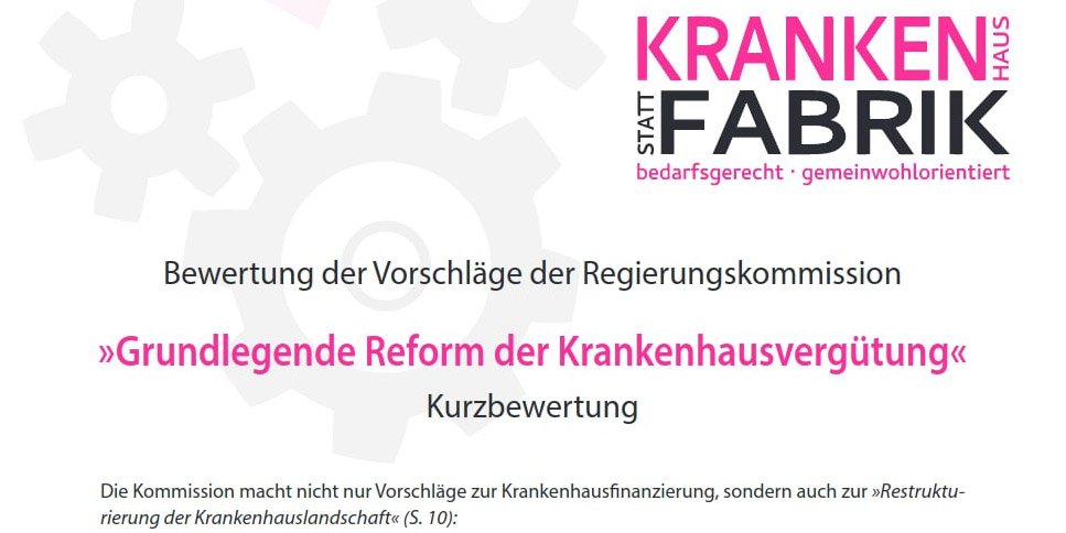 KHstattFabrik's tweet photo. 1/15 Es gibt jetzt eine Kurzfassung unserer Bewertung der Reformvorschläge der Lauterbach-Kommission. Die Kurz- und die Langfassung finden sich hier:
https://t.co/cyKjJOXYAN

Es folgt ein Thread mit den wichtigsten Punkten https://t.co/ZWPFQ8D0z1