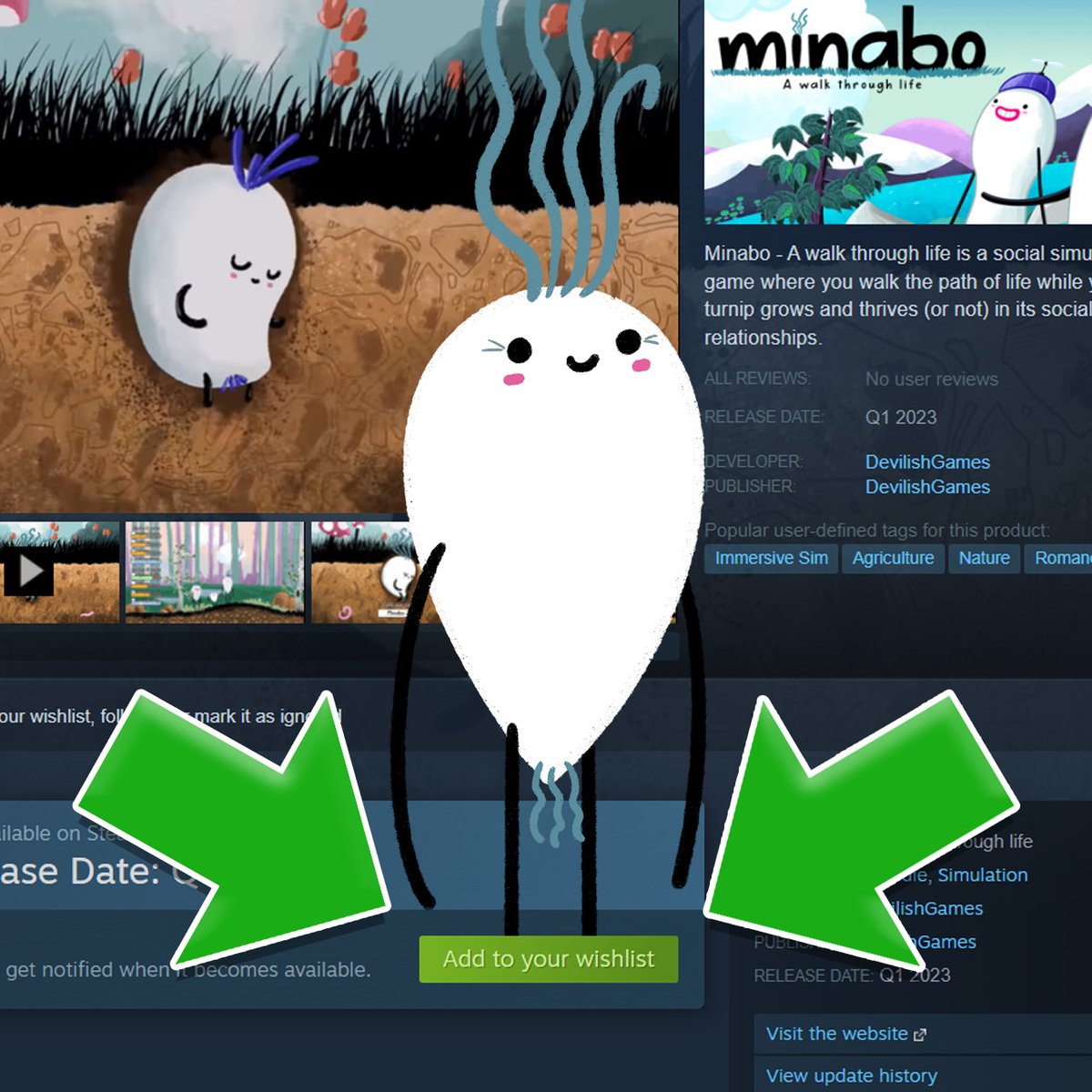 devilishgames's tweet photo. 🥒🍆🥦🥕 Today is a good day to add "Minabo - A walk through life" to your Steam wishlist :-) >>>> https://t.co/82YzwcIWbx

#indiegames #videogames #steam #playstation #nintendoSwitch #xbox #videojuegos https://t.co/OFEzBUG1s0