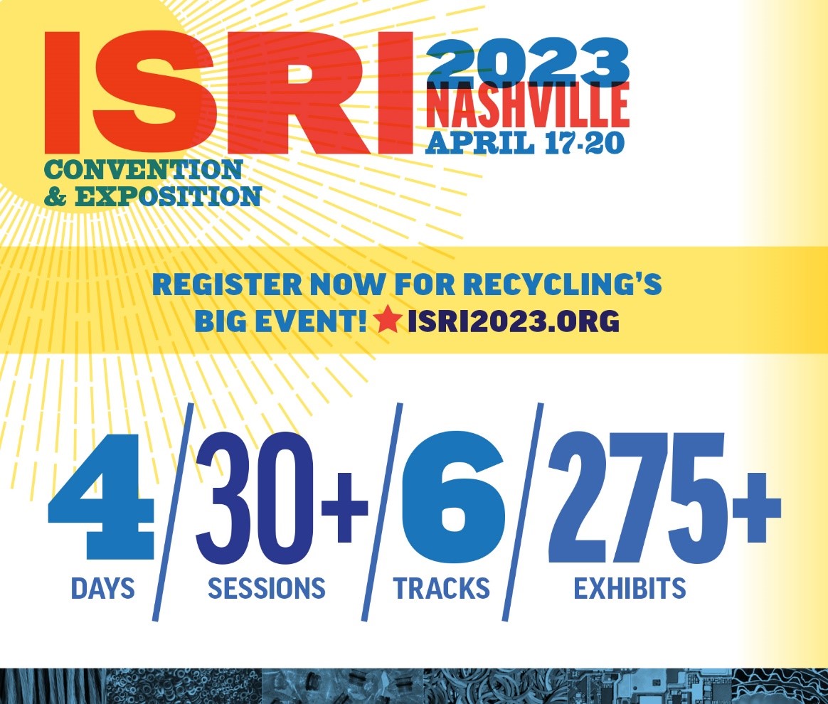 #ISRI2023 #Recycling #RecycledMaterials #Recyclers #nashville #musiccity #paperrecycling #tirerecycling #ironandsteelindustry #copperrecycling #nickel #aluminum #plasticrecycling #recyclingbusiness #recyclingindustry. #businesstrip #inpersonevents