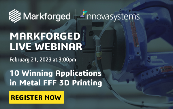 InnovaSystemsUK's tweet photo. Join our upcoming webinar  on Markforged’s Metal fused filament fabrication (metal FFF) printing. Metal fused filament fabrication (metal FFF) is quickly becoming many industries' go-to 3D printing process. 

REGISTER NOW: https://t.co/S54B39qiYW https://t.co/h1kOeFpXhJ