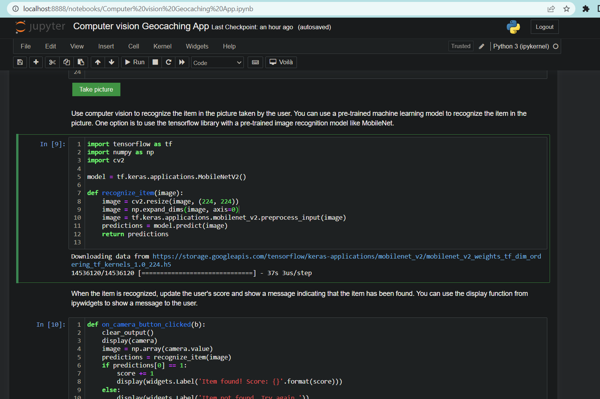 Something Loading...Invoking Computer Vision to enable Geocaching and a Geospatial GUI for the same. For this i use tensorflow and cv2 packages  #geemap #gischat #geospatial #computervision #geospatialintelligence