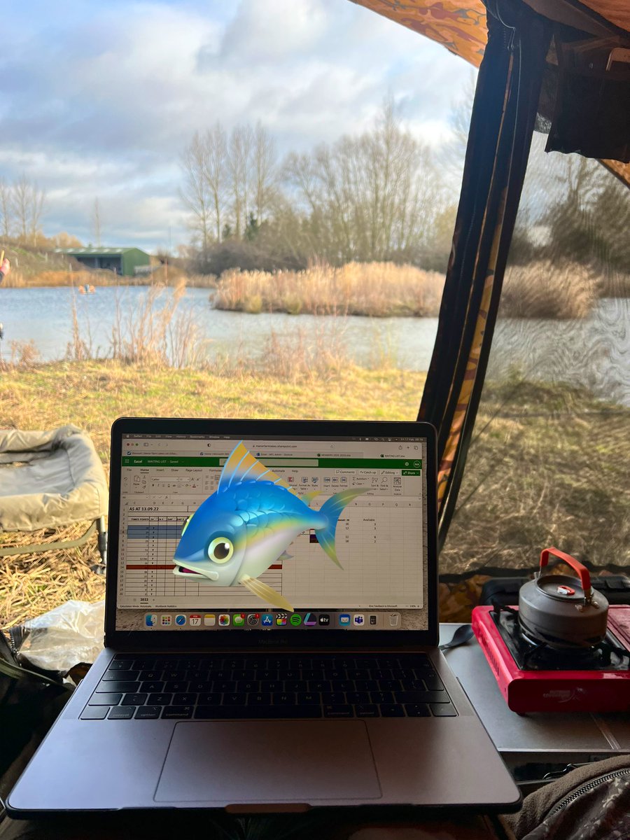 Found something new I surprisingly enjoy… working whilst fishing. I could get used to this! 
#agileworking #workingfromthebank #fishing