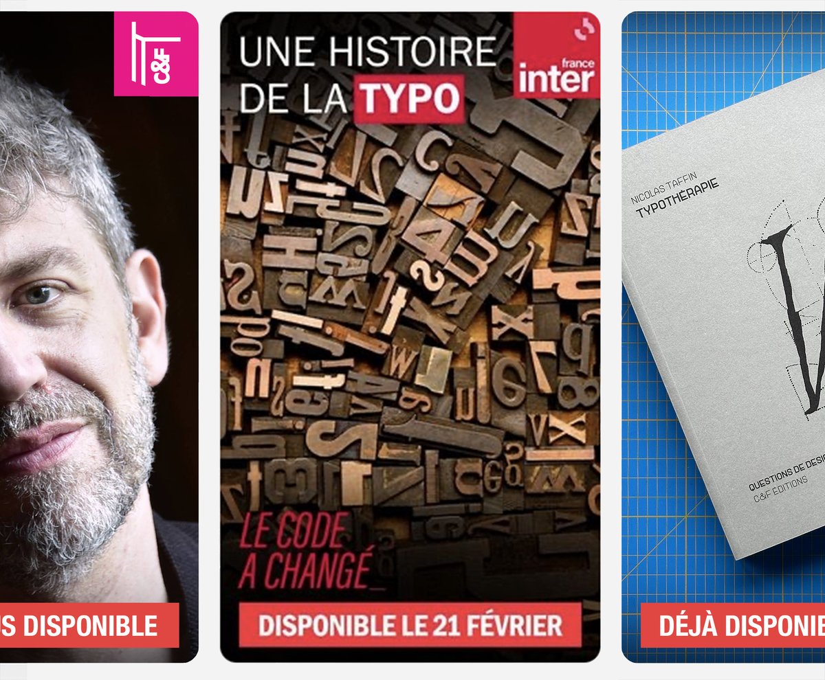 Ce mardi 21 sort le nouvel épisode du podcast Le Code a changé, présenté par Xavier de La Porte (<a href="/xporte/">Xavier de La Porte</a>). Cette fois-si, son invité n'est autre que Nicolas Taffin, qui y est convié pour discuter de questions de typographie !

radiofrance.fr/franceinter/po…
cfeditions.com/typotherapie/