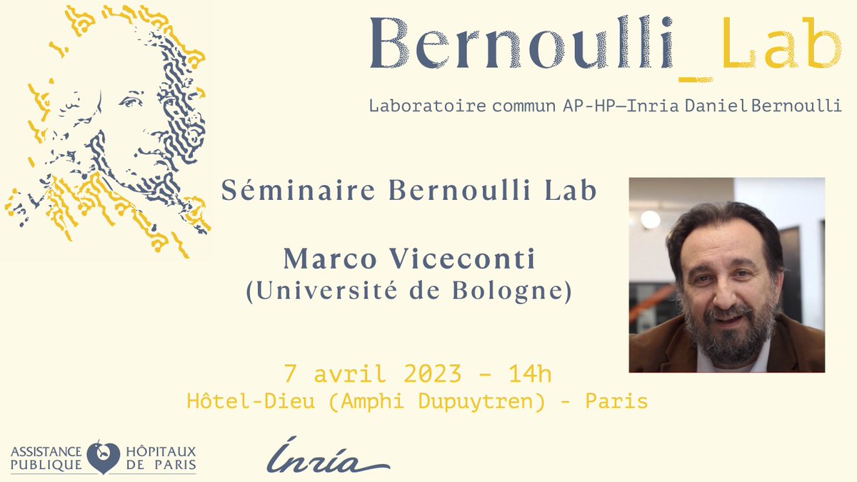 Bernoulli_Lab (@bernoulli_lab) on Twitter photo 📢 Next session of the <a href="/Bernoulli_Lab/">Bernoulli_Lab</a> seminar by
@MarcoViceconti (Bologna Univ.) on "Digital Health: Barriers to the Widespread Adoption of Digital Technologies in Healthcare", 7 Apr. 2023 14h at Hôtel-Dieu (Paris) eventbrite.fr/e/billets-semi… 📢 Next session of the <a href="/Bernoulli_Lab/">Bernoulli_Lab</a> seminar by
@MarcoViceconti (Bologna Univ.) on "Digital Health: Barriers to the Widespread Adoption of Digital Technologies in Healthcare", 7 Apr. 2023 14h at Hôtel-Dieu (Paris) eventbrite.fr/e/billets-semi…