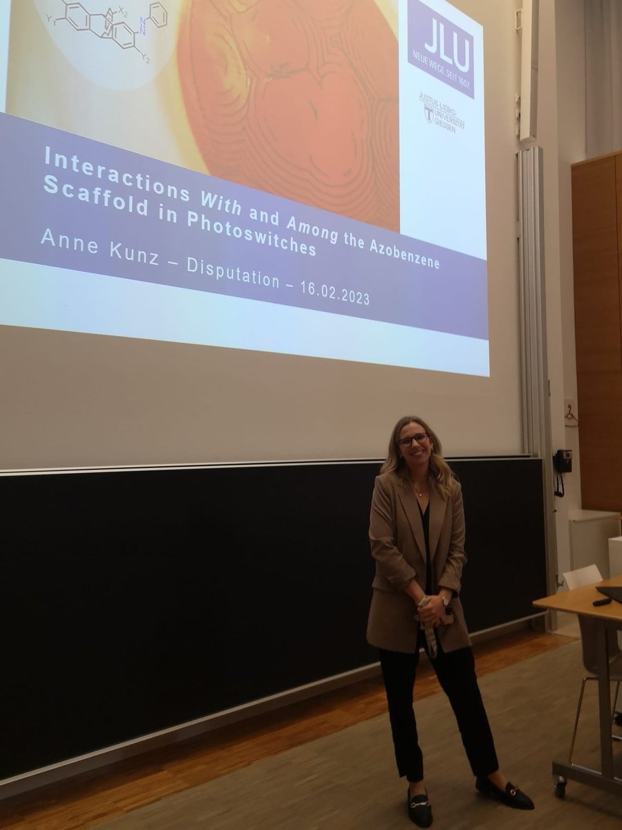 <a href="/AnneQnz/">anne_qnz</a> successfully defended her doctoral thesis with the title "Interactions With and Among the Azobenzene Scaffold in Photoswitches" yesterday. Congratulations Dr. rer. nat. Anne!