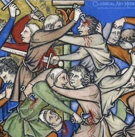 Apuñalamiento entre coleguillas medievales 🙃