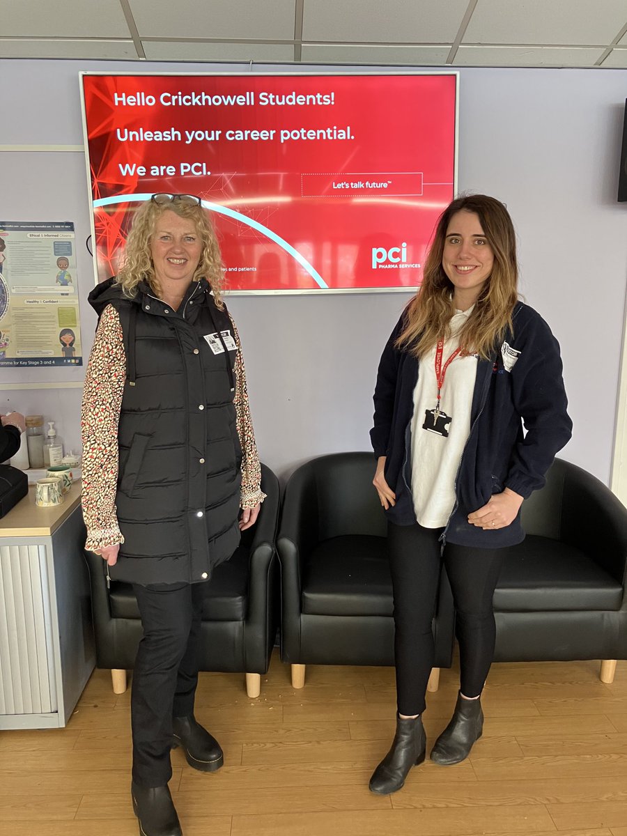 Great to welcome Sophie from PCI Pharma Services and ⁦<a href="/JackyjonesLlan/">Jacqueline Jones</a>⁩ ⁦<a href="/CareersWales/">Careers Wales</a>⁩ Thanks to the Sixth Form Team for organising an interesting and varied CWRE programme! ⁦<a href="/crickhowellhs/">Crickhowell HS</a>⁩