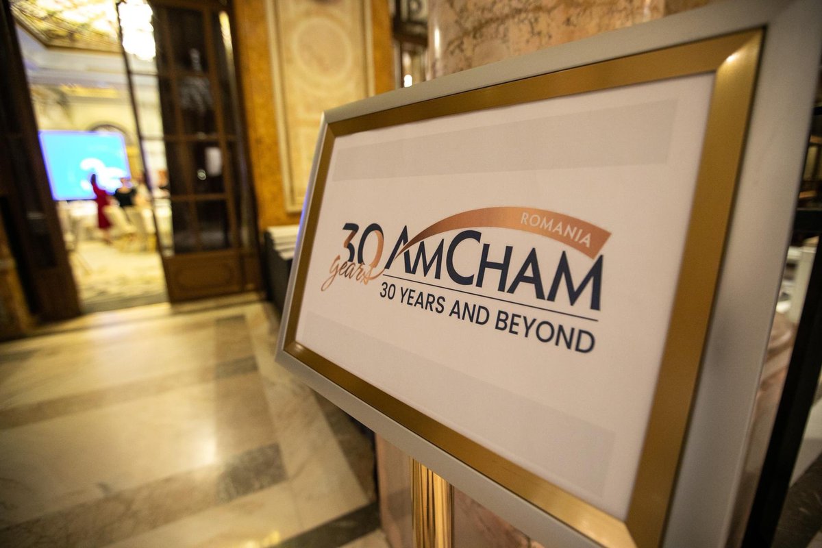 AmChamRomania's tweet photo. On Feb 16 3️⃣0️⃣ years from signing the Constitutive Act, the AmCham community welcomed PM @NicolaeCiuca HE Amb Kavalec 🇺🇸 @AmbasadaSUA &amp; HE @DanAndreiMuraru 🇷🇴 for a festive CEO #Business Forum.

#AmCham30 - our commitment to invest in Romania’s future. Today, tomorrow, &amp; beyond! https://t.co/k9eRsbkH4O