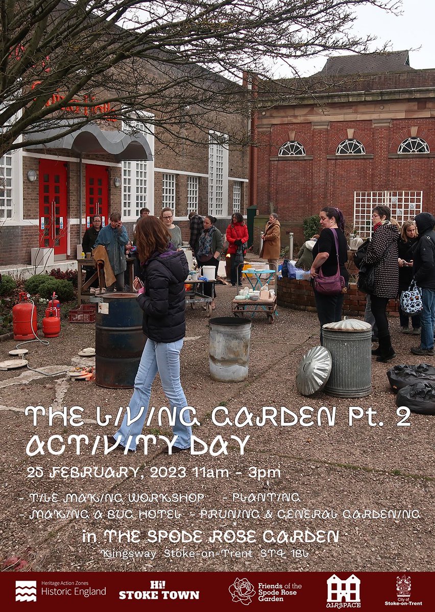 ***COMING UP***25th February -  a day in the Spode Rose Garden as part of @historicengland #HSHAZ activity day
there’ll be planting for our new extended willow zone, tike making for the new floor surface, bug hoteliers and more!! Fun for all the family